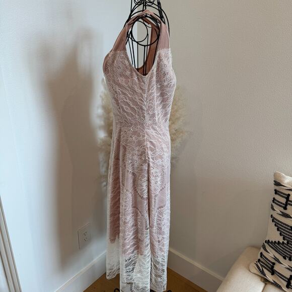 Anthropologie Byron Lars Beauty Mark White Button Up Lace Dress Nude Slip Sz2 - Picture 14 of 16